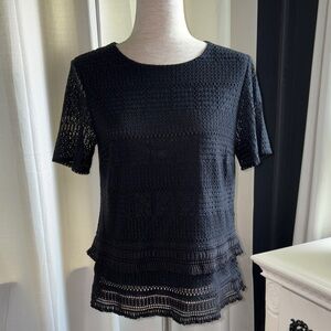 Banana Republic Black Crochet Blouse
